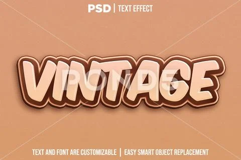 Vintage editable text effect PSD photoshop format PSD 템플릿