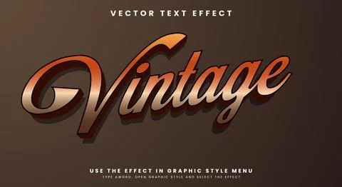 Vintage editable text effect Template Stock Illustration