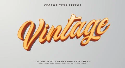 Vintage editable text effect Template Stock Illustration