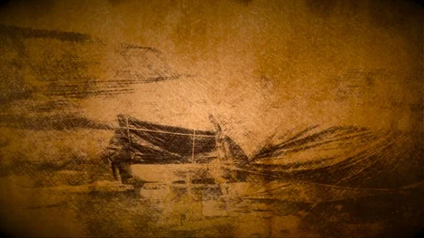 Vintage effect applied to row boats by seaside Stock Footage 77057703