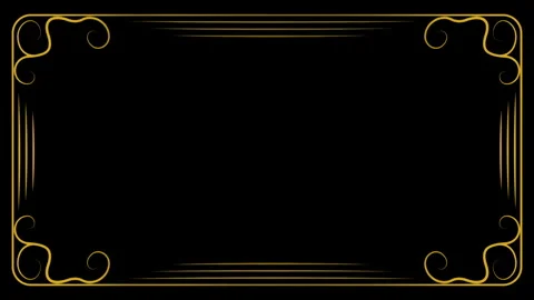 Vintage effect. Recreated frame from a silent film era. Old golden frame in the Stock Footage 314069231