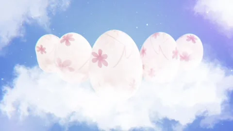 Vintage Eggs In Clouds Stock Footage 306149063