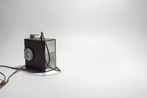 Vintage electronic pulse camera flash with hot shoe Foto stock