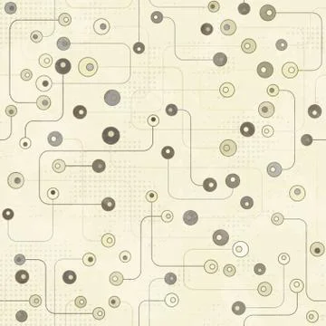 Vintage electronic seamless pattern with grunge effect Stock Illustration