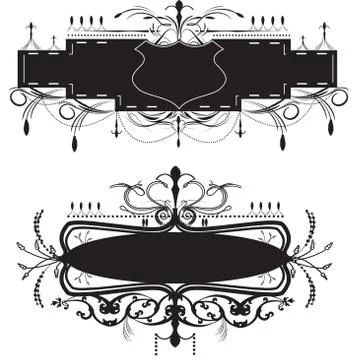 Vintage elements with ornate elegant abstract floral designs 스톡 일러스트