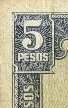 Vintage elements of paper banknotes Stock Photos