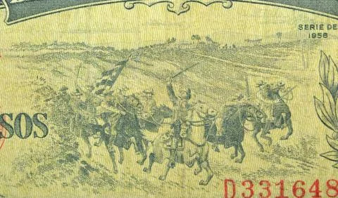 Vintage elements of paper banknotes Stock Photos