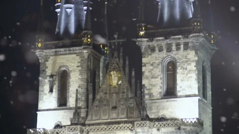 Vintage elements Prague Castle facade, ancient European architecture, heritage Stock Footage 86004715