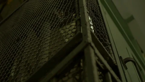 Vintage Elevator Descending Stock-Footage 92736628