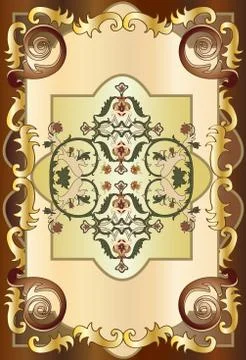 Vintage emblem with floral elements Stock Illustration