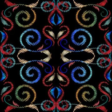 Vintage embroidery vector seamless pattern. Renaissance style sw イラスト素材