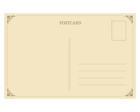 Vintage Empty back of vector airmail postcard template Stock Illustration