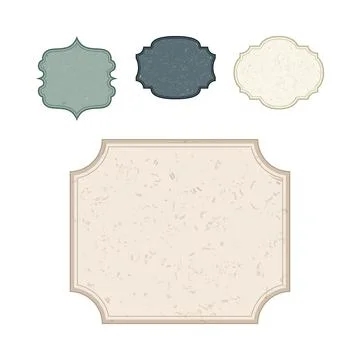 Vintage empty badges and labels with distressed texture Stock Illustration