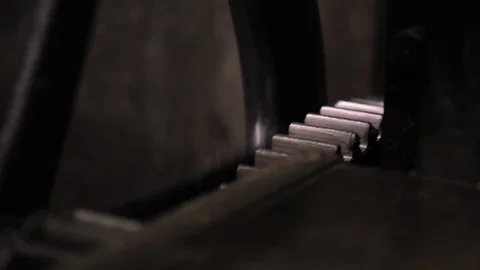 Vintage Engine gears closeup Vidéo 77625865