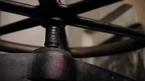 Vintage Engine wheel closeup Stock Footage 77625821