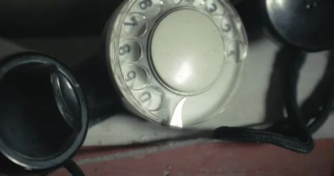Vintage Engineer Telephone with Wire Clips in Moody Film Noir light Stock-Footage 344347251
