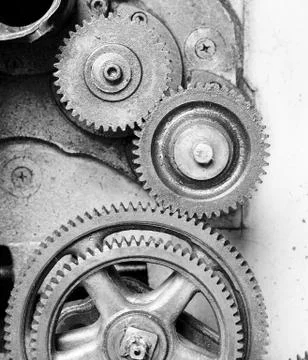 Vintage engineering, old gear machine Stock Photos