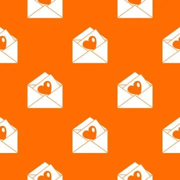 Vintage envelopes and heart pattern seamless イラスト素材