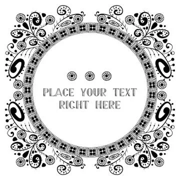 Vintage ethnic frame rounded  イラスト素材