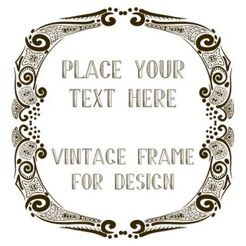 Vintage ethnic frames heavy  Illustrazione stock