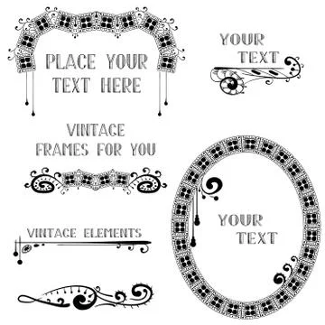 Vintage ethnic frames heavy  스톡 일러스트