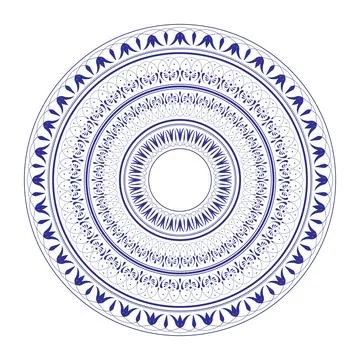 Vintage, ethnic vector frame with arabesques (EPS). Beautiful round frame arabes Stock Illustration