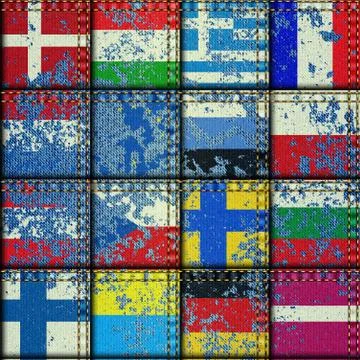 Vintage Europe patchwork pattern Stock Illustration
