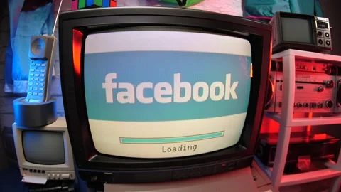 Vintage Facebook Website Loading on Retro Computer Видео 149382276