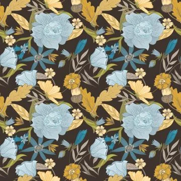 Vintage Fall Vector Pattern Stock Illustration