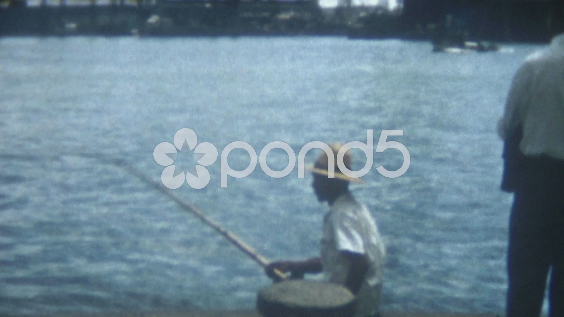 Vintage Film 1956 Japan - Man Fishing C, Stock Video