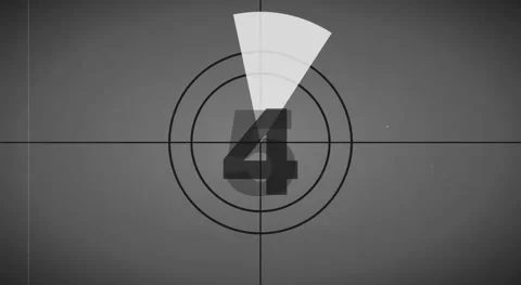 Vintage Film Countdown Timer Animation on Textured Background Stock Footage 334615795