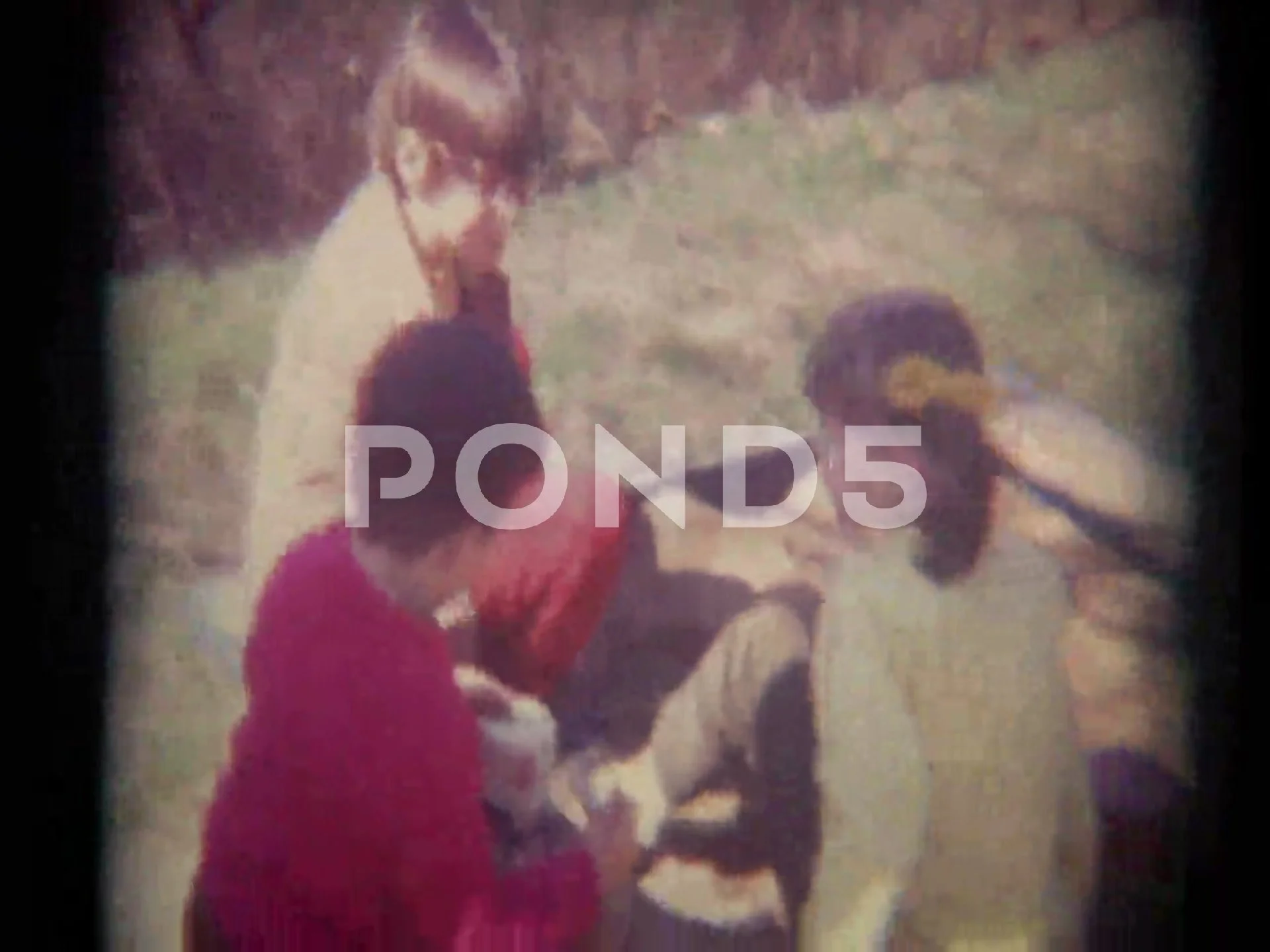 Vintage Film Kids Play in Sandbox | Stock Video | Pond5