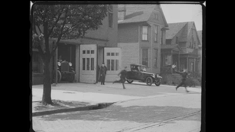 Vintage Fire Engine Stock Footage 129042747