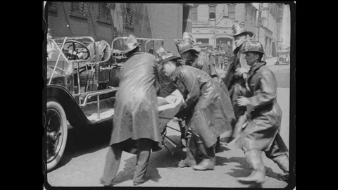 Vintage Fire Jump Stock Footage 129042981