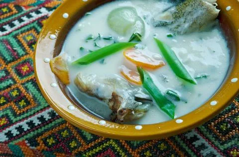 Vintage Fish soup in Galichyna Zupa rybna - vintage Fish soup in Galichyna... Stock Photos