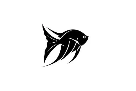 Vintage Fish Vector Logo: Simple Silhouette Icon. Seafood symbol. Stock Illustration