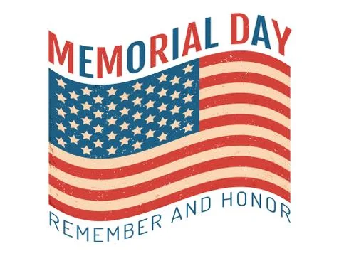 Vintage flag og USA for memory day Иллюстрация