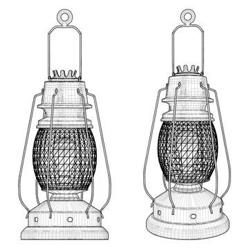 Vintage Flashlight Lamp Vector Stock Illustration