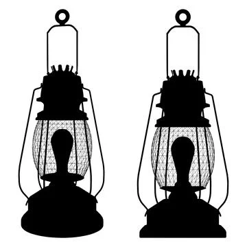 Vintage Flashlight Lamp Vector Stock Illustration