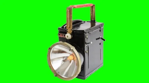Vintage flashlight turning on and off Video stock 104721882