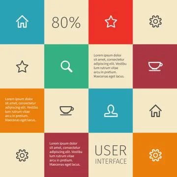 Vintage flat squared infographics Stock Illustration