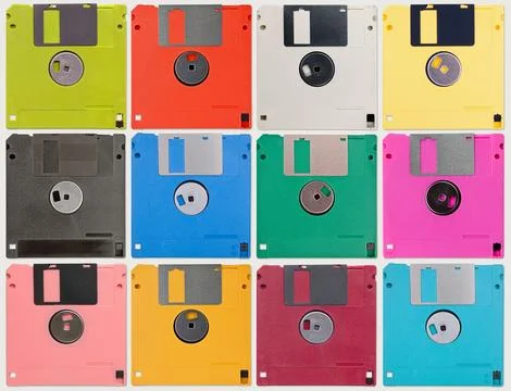 Vintage floppy disc background Stock Photos