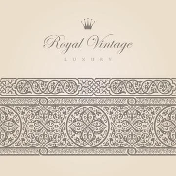 Vintage floral border design elements collection.  vector floral ornament. Stock Illustration
