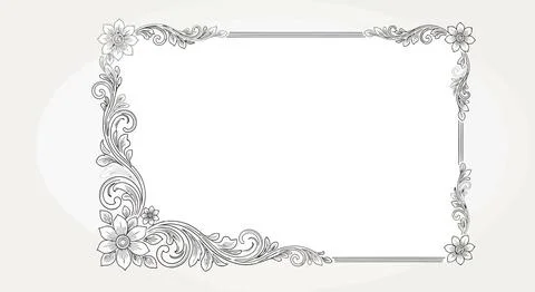 Vintage floral border frame Stock Illustration
