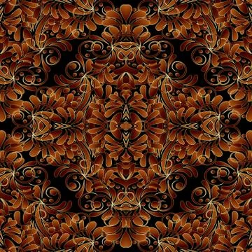 Vintage floral damask seamless pattern. Black flowery vector background. Hand Stock Illustration