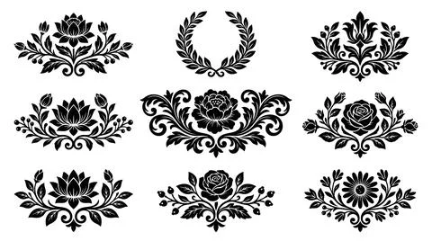 Vintage floral decorative patterns collection イラスト素材