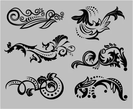 Vintage floral elements for design. Stock Illustration