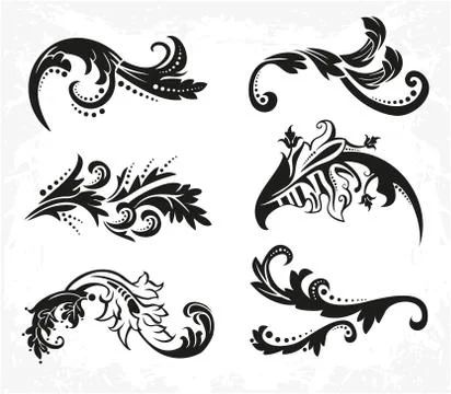 Vintage floral elements for design. Stock Illustration