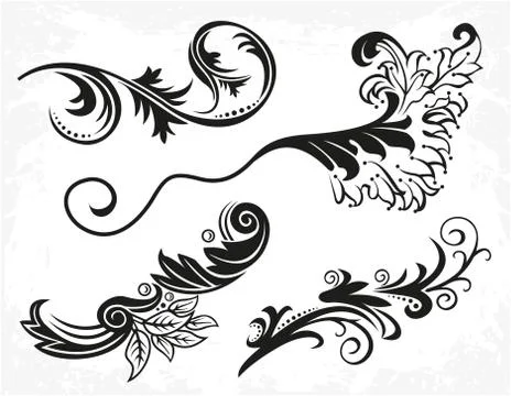 Vintage floral elements for design. Stock Illustration