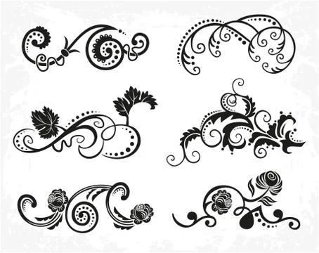Vintage floral elements for design. Illustrazione stock